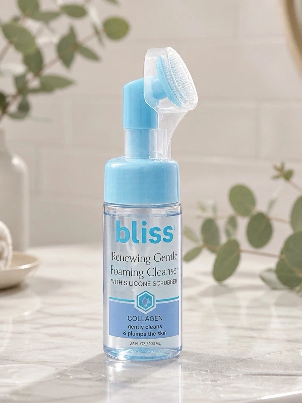 bliss Renewing Gentle Foaming Cleanser with Silicone Scrubber - 34 fl oz/ 100 ml